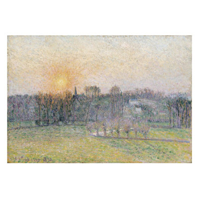 Coucher de soleil Bazincourt par Camille Pissarro - Impression Giclée