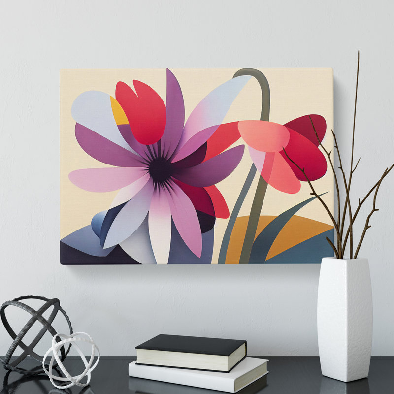 Effervescent Abstract Flower - Wrapped Canvas Print, 50cm H x 76cm W x 3cm D