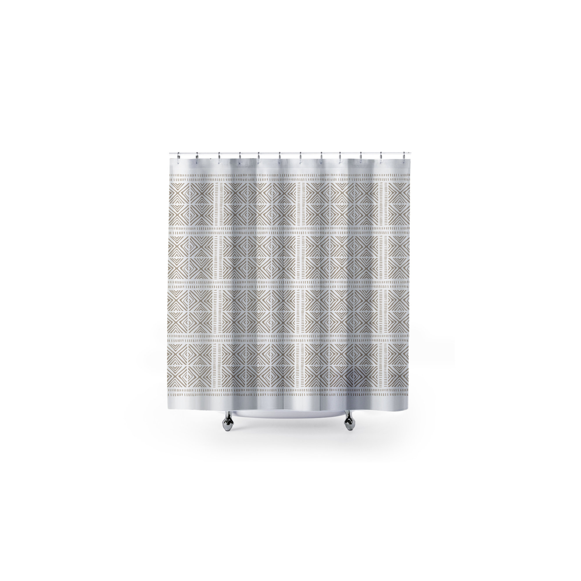 Thora Tribal Shower Curtain, ThoraTribal Beige