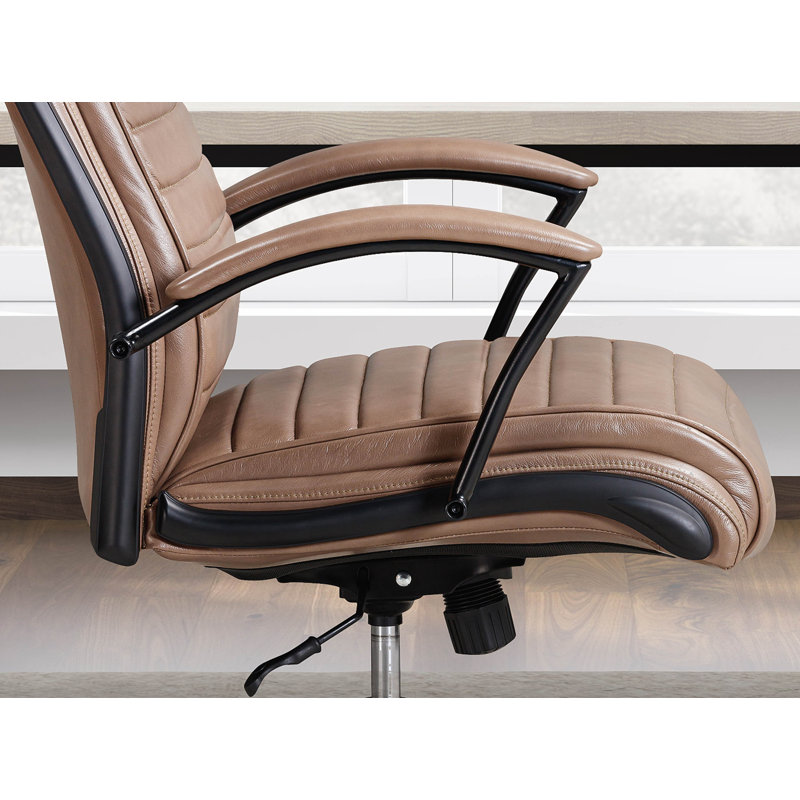 Fauteuil de bureau en cuir, Latté lisse