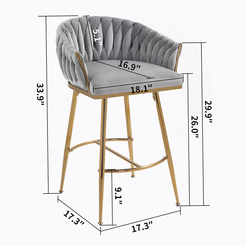 Tabouret de comptoir Cairo, Gris