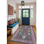 Tapis bleu marine à motif abstrait Kymiere-533200919