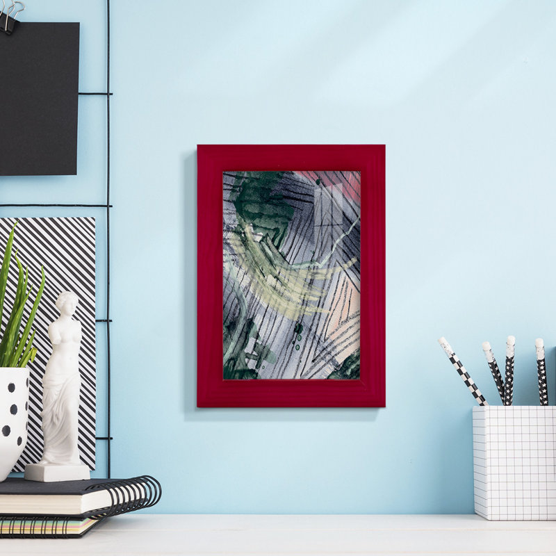 Gamallo Angled Spaces III, impression encadrée sur papier, Rouge, H 6 po x l 4 po x P 1 po