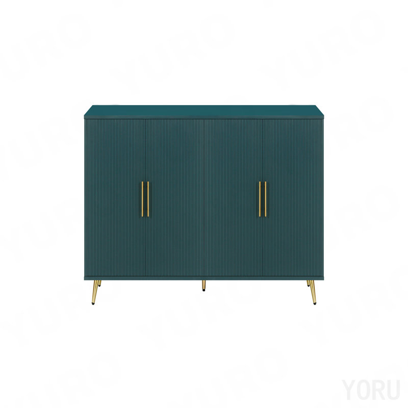 Meuble télé pour téléviseur de 65 po et plus, bois, armoire de rangement / tablettes réglables pour le salon - bleu marine