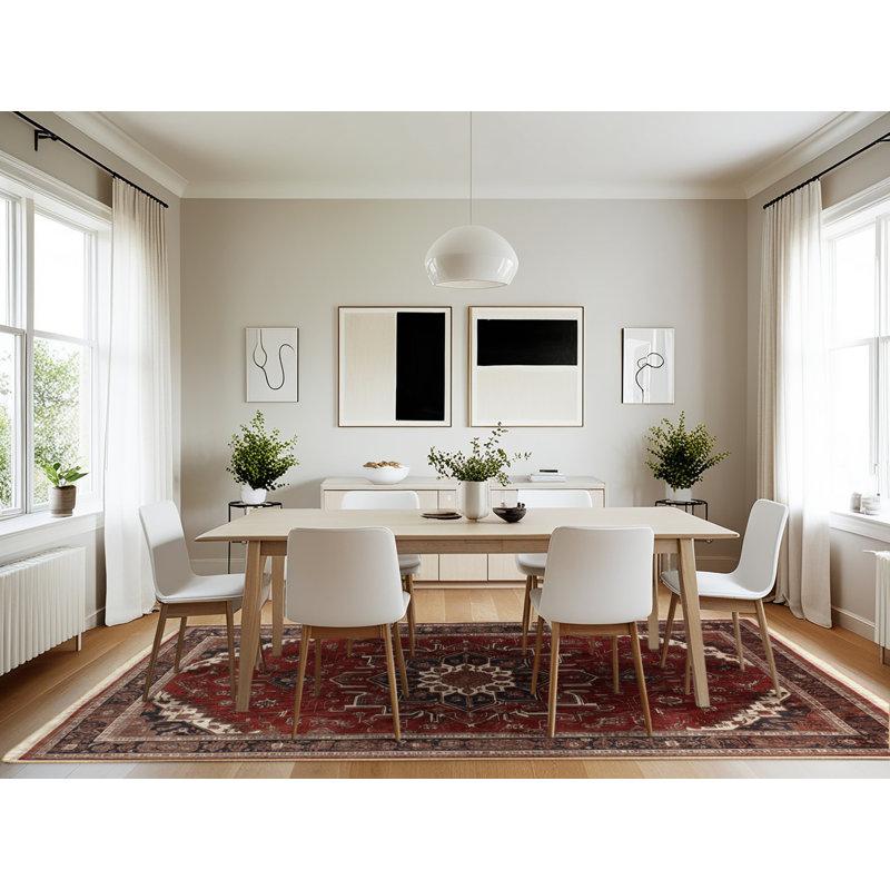 Machine Washable Persian Brown Area Rug, Rectangle 7' x 10'