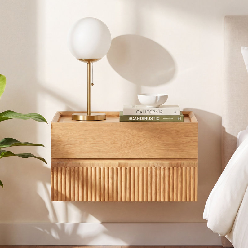 Archibald Dontay Floating Nightstand, Natural