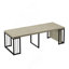 Table de salle à manger extensible de 23,62 à 118 po de longueur, table de salle à manger moderne extensible-1532850641