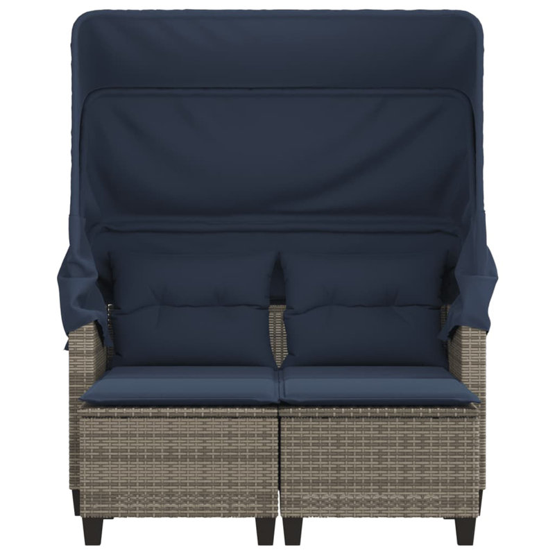 48.4'' Wide Rectangle Patio Sofa with Cushions, Navy Blue/Gray