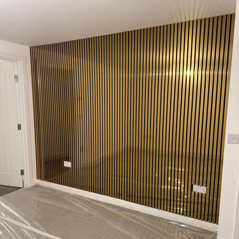 ALUXO Ramielle 240 cm x 60 cm Acoutic Wall Panel Panelling for Home Living Room Bedroom Interior 10mm Felt Back 8 Colours