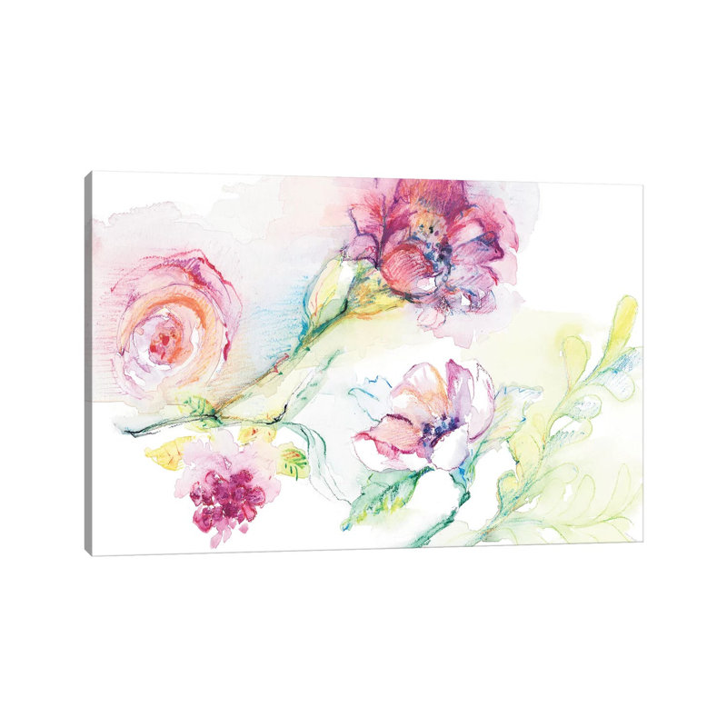 Light and Breezy Florals Ii 1 Piece Wrapped Canvas Wall Art, 20.32 cm H x 30.48 cm W