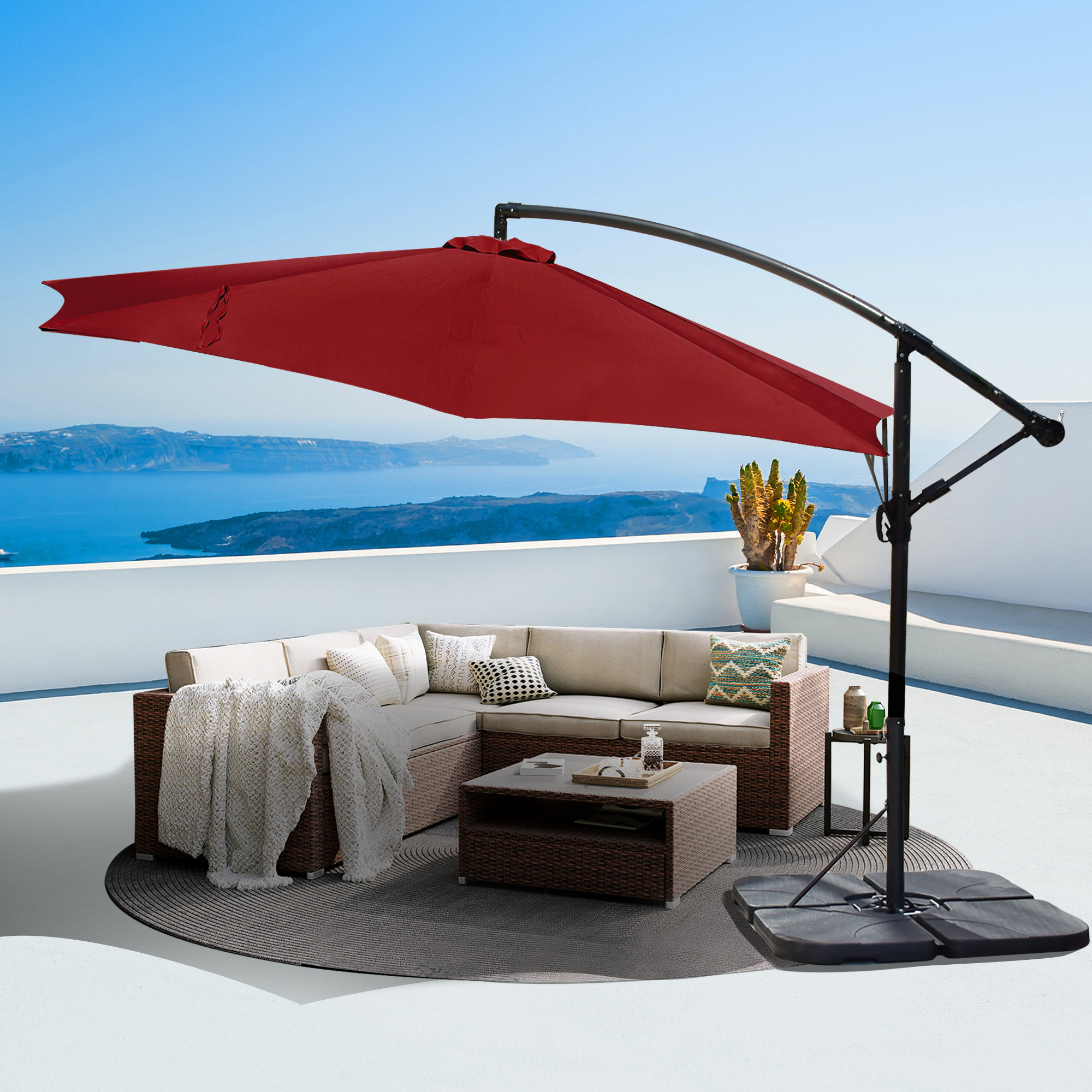 Arlmont & Co. Cravey 137.8" Cantilever Umbrella Patio Offset Umbrella ...
