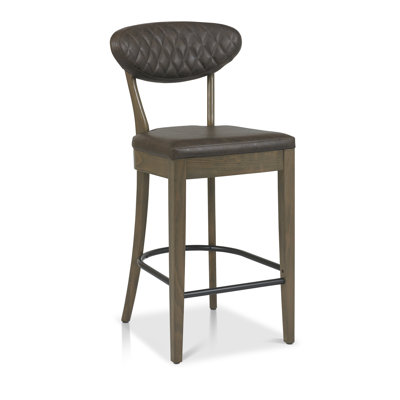 Magers Upholstered Adjustable Height Counter Stool with Solid Wood Frame