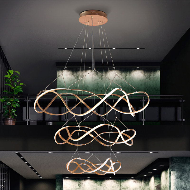 Berto 6 - Light LED Chandelier, Rose Gold