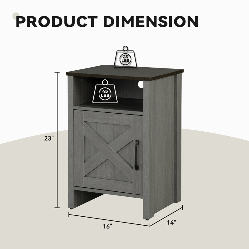 Armoire de rangement Farmhouse Side, Gris
