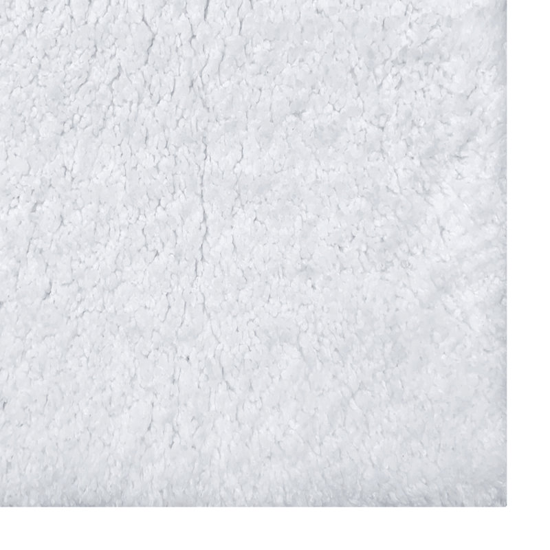 White Micro Plush Polyester 2 Piece Bathroom Rug Set