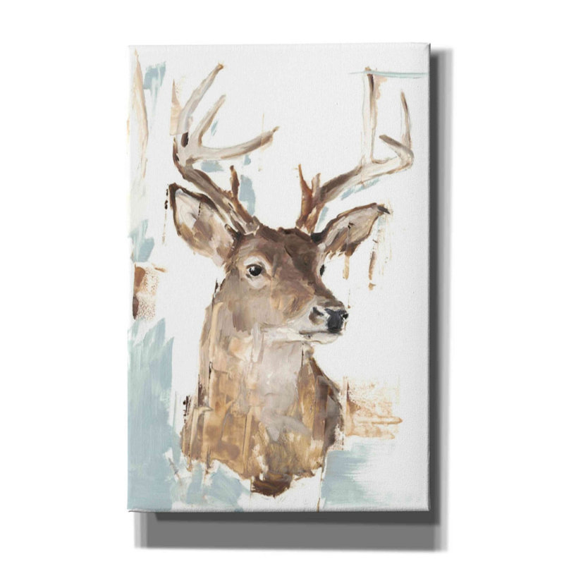 «Modern Deer Mount I» par Ethan Harper, art mural sur toile, H 40 po x l 26 po x P 1,5 po