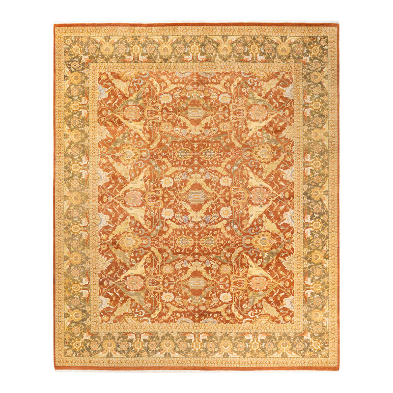 Tapis unique en bronze noué à la main de 8 pi 2 po x 10 pi 1 po Keenan
