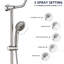 Système de douche en nickel brossé, robinet à main 5 modes et conception facile, 5 bras