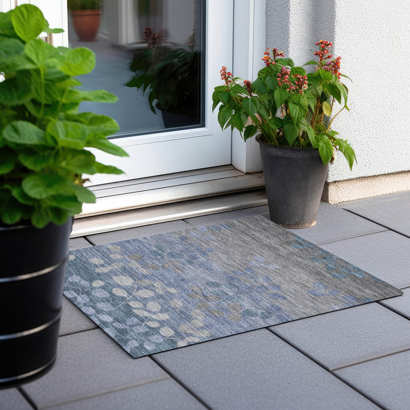 Tapis intérieur / extérieur lavable à la machine Xhevrie, Rectangle 1 pi 8 po x 2 pi 6 po