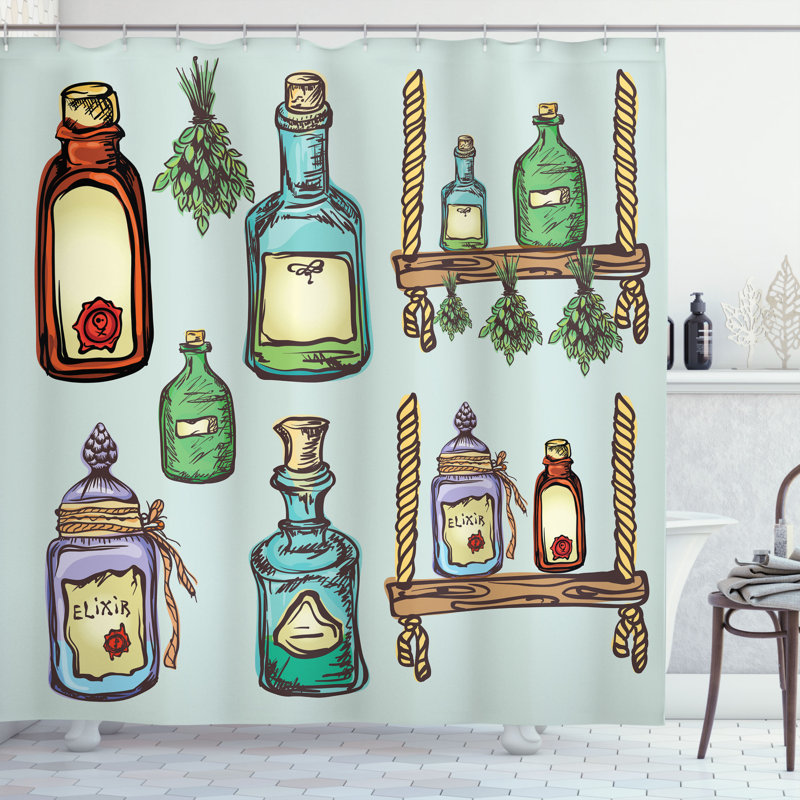 Shower Curtain with Hooks Included, 75" H x 69" W
