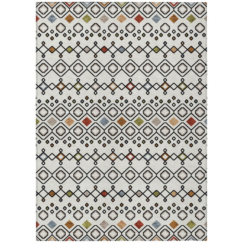 Aleighna Area Rug with Non-Slip Backing, Rectangle 10' x 14'