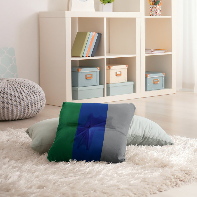  Coussin de sol touffeté, 26 po x 26 po, Bleu