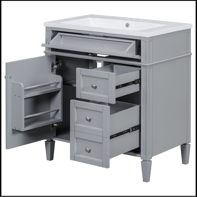 Meuble-lavabo simple avec plateau 30,00 Schellens, Gris