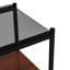Ensemble de 2 tables de bout rectangulaires, plateau en verre trempé avec panneau de fibres à densité moyenne, table moderne pour le salon, verre gris-1332675456