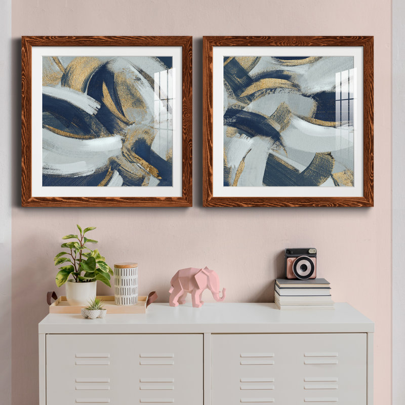 Rustic and Bitterweet I - Ensemble de 2 peintures encadrées, H 31,5 po x l 63 po x P 1,5 po, Cadre en érable