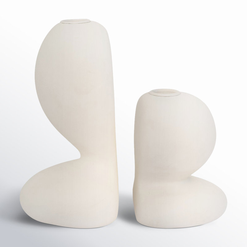 2 Piece Glass Tabletop Candlestick Set