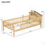 Lit plateforme simple en bois avec tête de lit en forme de maison, DEL et rangement intégré-13486511