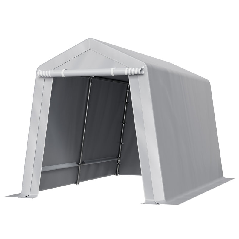 Abri de rangement extérieur, Gris, H 86,64 po x l 84 po x P 144 po