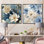 Halle - Ensemble de 2 collages carrés floraux