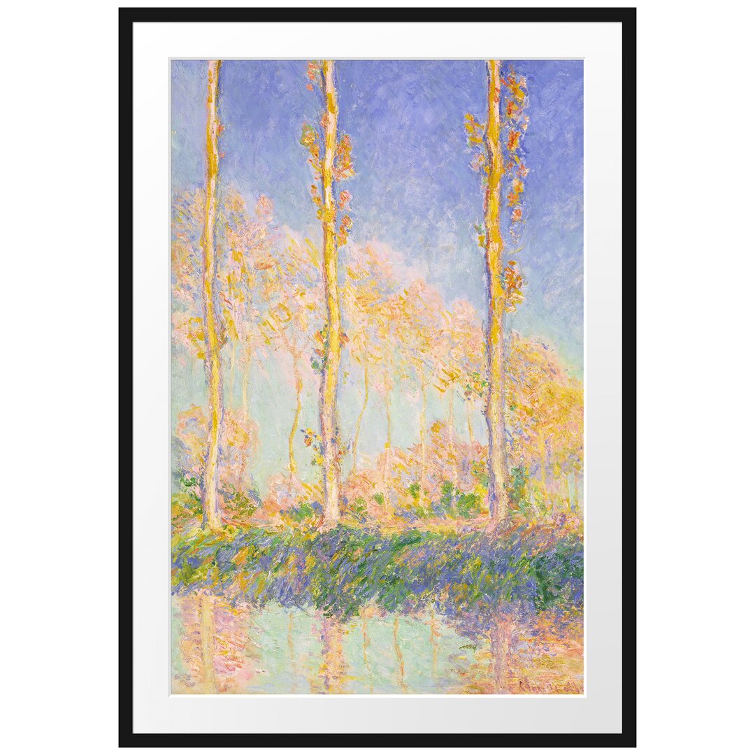 Gerahmter Kunstdruck Poplars von Claude Monet