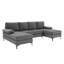 Canapé modulaire en U rembourré de polyester avec pieds en métal-1695109577