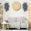 2 pièces couronne de printemps pour porte d'entrée, guirlande de printemps en forme de goutte, guirlande de fleurs de tulipe lavande artificielle avec feuilles vertes, couronne de guirlande florale artificielle pour décoration murale de fenêtre