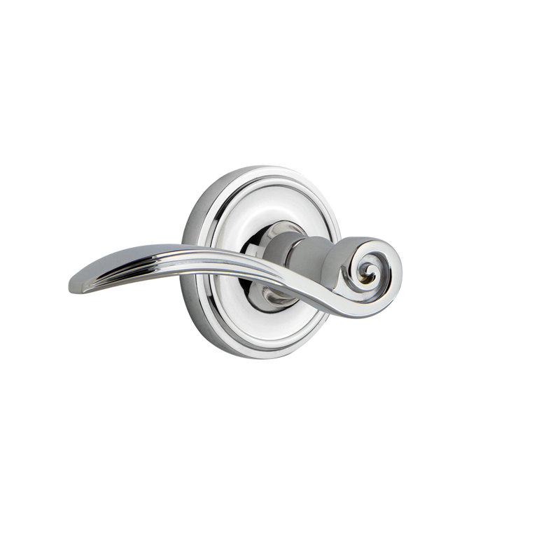 Classic Rosette Single Dummy with Swan Lever, Left Handed, Bright Chrome