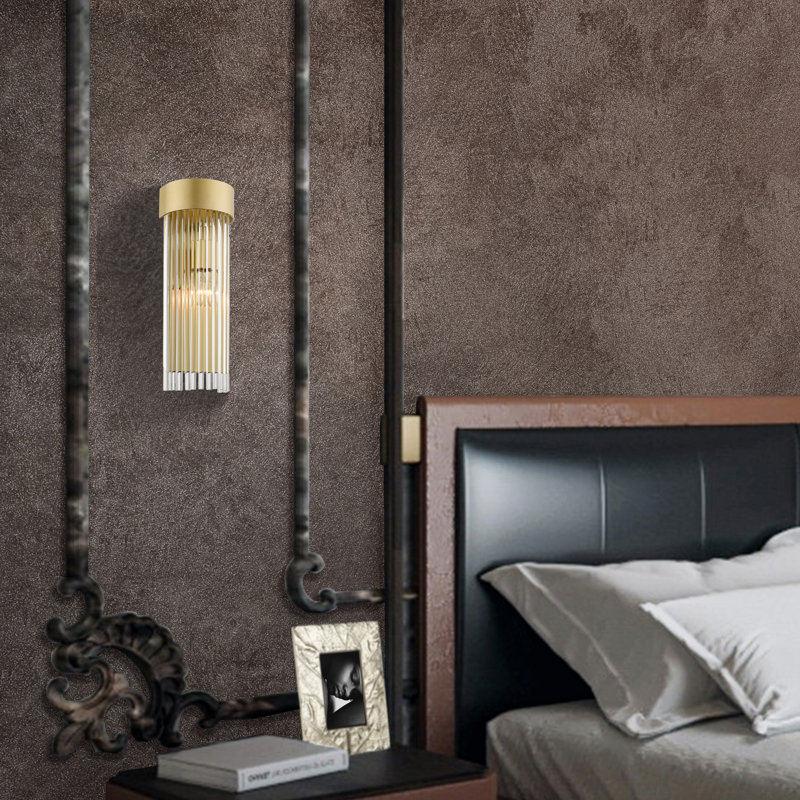 Bamey Steel Flush Mounted Sconce, Soft Gold