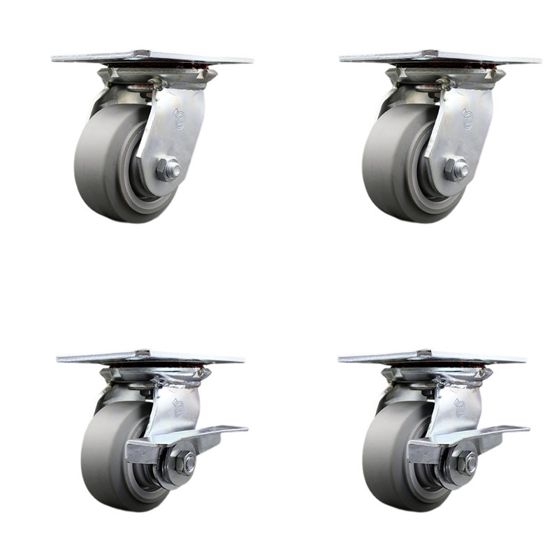 4 Piece Thermoplastic Rubber Caster Set