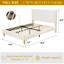 Structure de lit double tapissier à oreilles avec tête de lit capitonnée verticale, sans sommier tapissier, crème-609195233-586456683