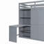 Lit mezzanine avec garde-robe, bureau et tablettes