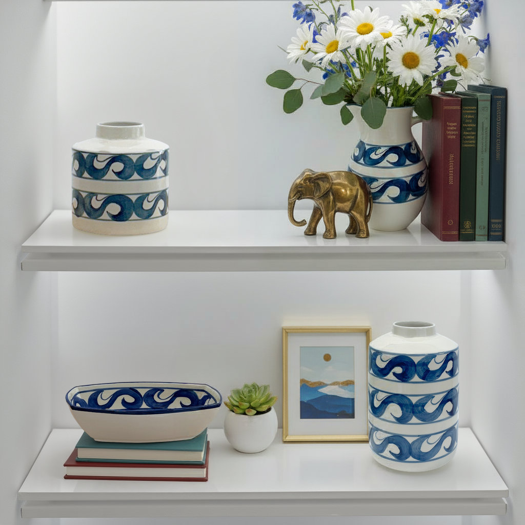 Maisel Ceramic Pitcher, Blue
