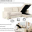 Canapé moderne avec rangement élégant pour accoudoirs et porte-gobelet - Beige 3 Smart 3-121109031