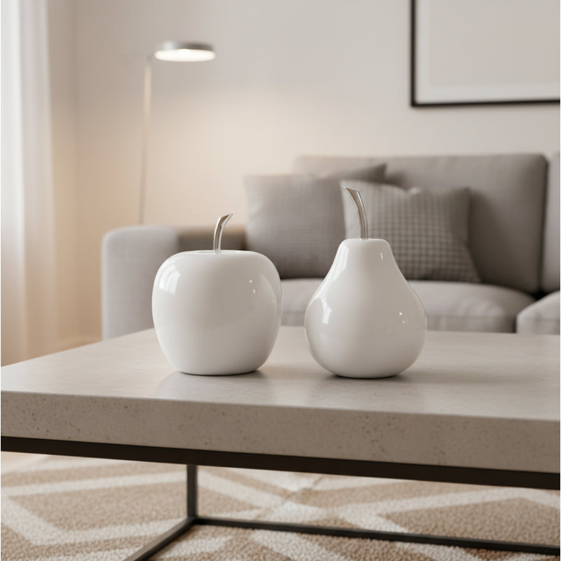 Annebeth Pera Blanco poire, H 9 po x l 6 po x P 6 po, Blanc