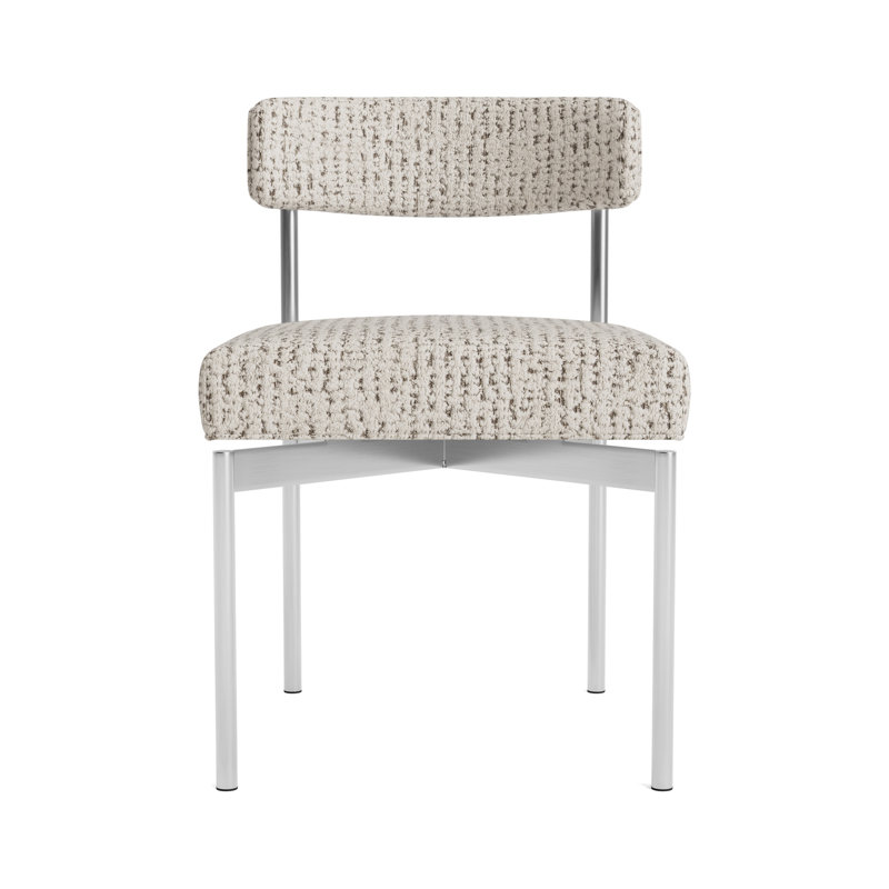 Remy Dining Chair, Brushed Stainless Steel, Marshmallow - Toast