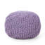 Pouf décoratif/coussin de sol en coton tricoté lavande, pouvant supporter jusqu'à 90 kg, pour une détente optimale.