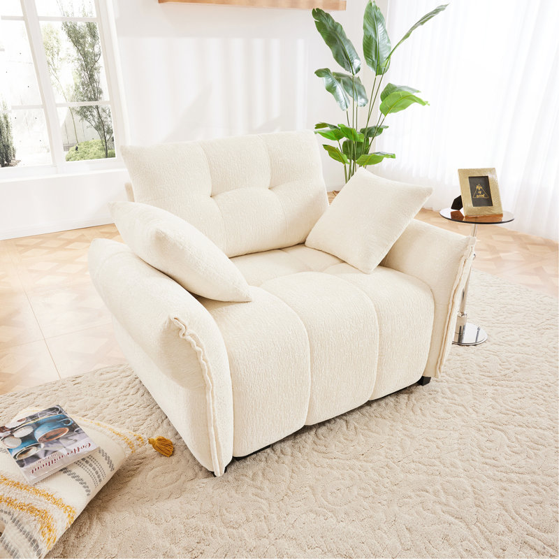 Canapé simple ergonomique 47 po avec coussins de soutien et coussins décoratifs à haute résilience, conception moderne facile à assembler pour le salon, le bureau et le bureau