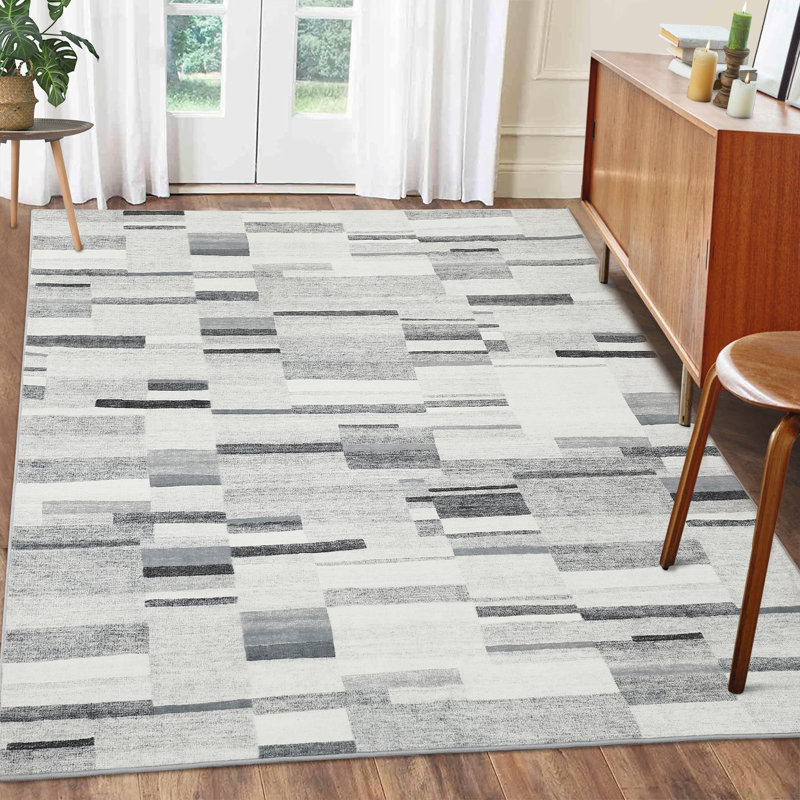 Tapis gris lavable Enasia, Rectangle 9 pi x 12 pi
