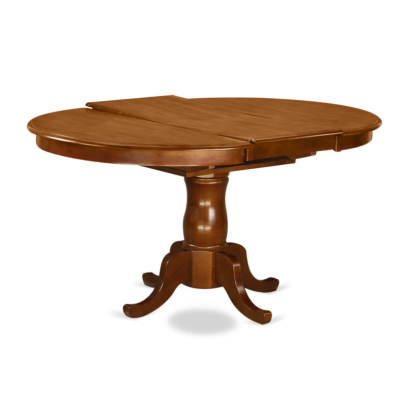 Ensemble de table de salle à manger 7 pièces composé d'une table de salle à manger ovale avec rallonge papillon et 6 chaises en bois brun selle