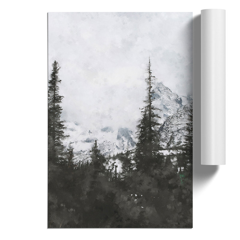 Forest And Mountain Landscape - No Frame Print, 30cm H x 21cm W x 0.1cm D